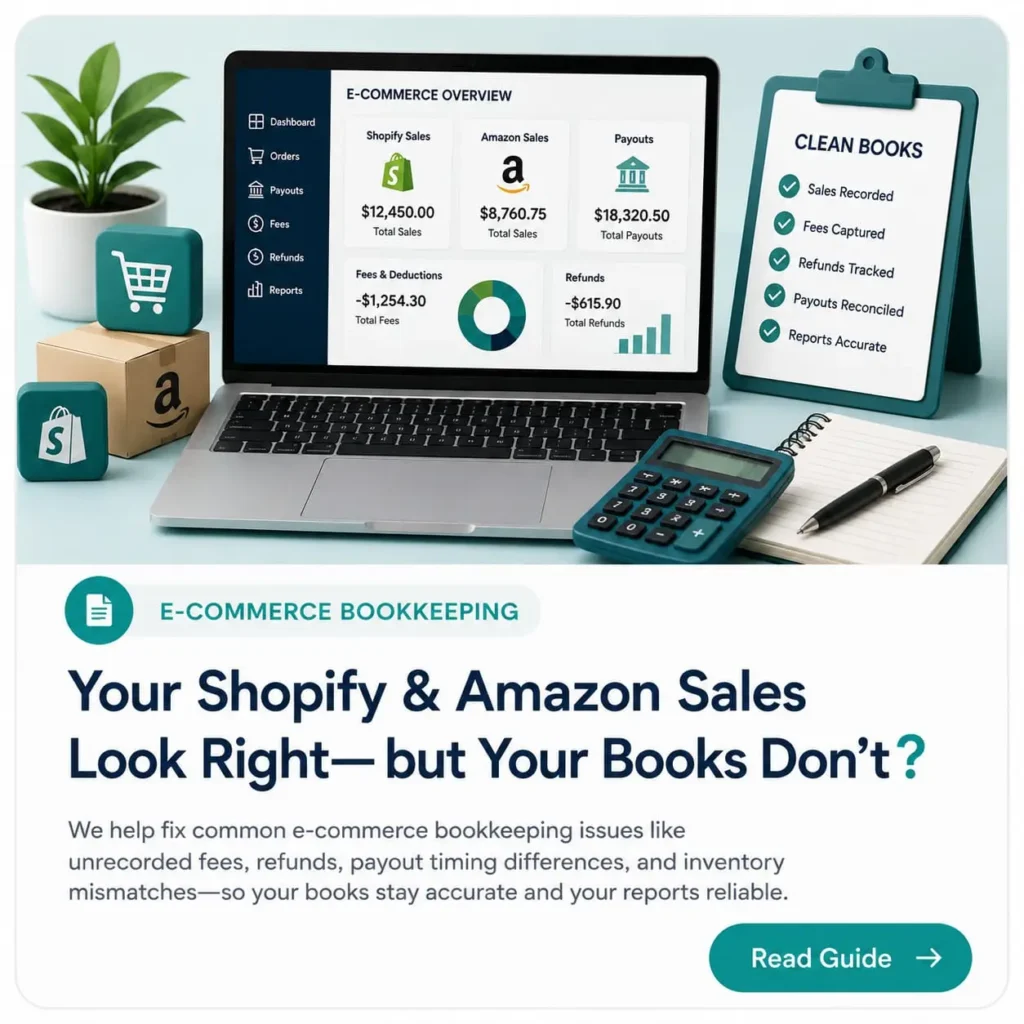 Shopify & Amazon Bookkeeping: Fix Sales, Fees & Reconciliation Errors
