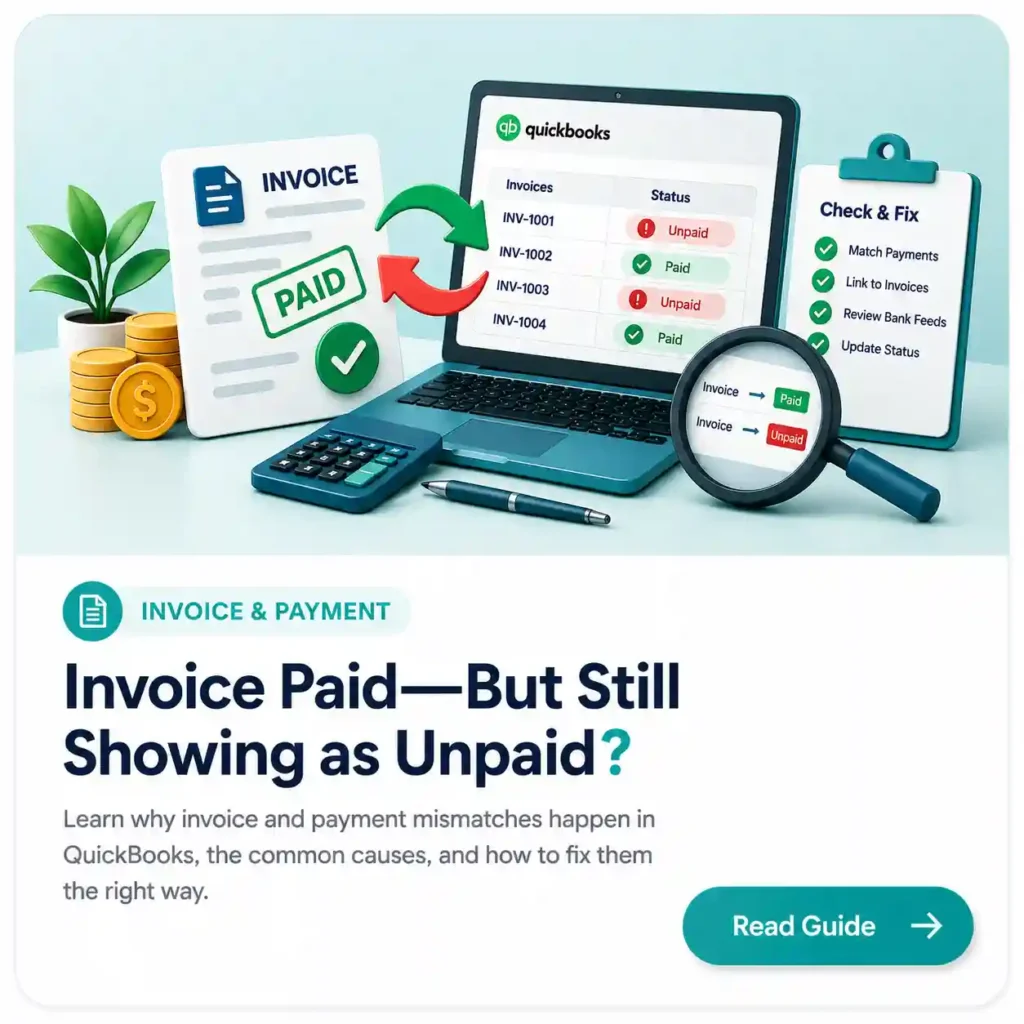 Invoice Paid but Still Showing as Unpaid in QuickBooks? How to Fix It