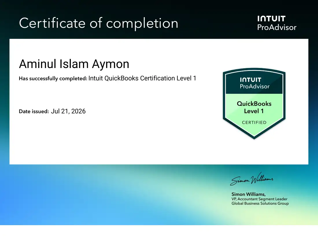 QuickBooks Level 1